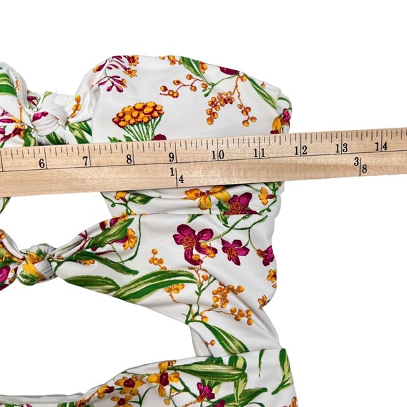 NWT Aqua Women's Small STAR Swim Bandeau Cutout Knots & Ties One Piece Swimsuit - Picture 4 of 14